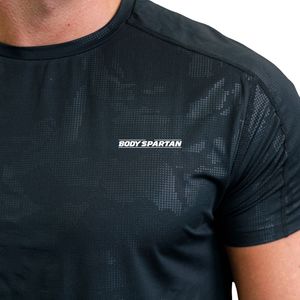 Men’s Black Camo Performance Training T Shirt Short Sleeve Gym Workout Tee Breathable Lightweight Fitness Running Athletic - Product Image 5