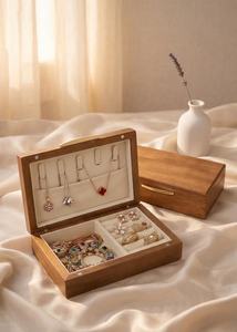 New Simple Square Walnut Color <b>Small</b> Size Jewellery Storage <b>Box</b> High-end Jewelry Storage Display <b>Box</b> for Halloween Holiday Gift - Product Image 2
