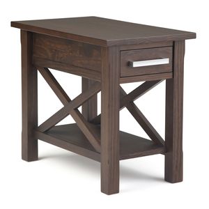 Kitchener Warm <b>Walnut</b> Brown Narrow Side <b>Table</b> for Nightstands - Product Image 1