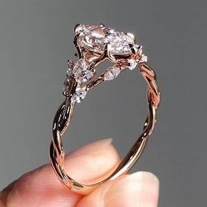 Marquise Cut Moissanite 925 <b>Silver</b> 14K Rose Gold Channel Setting IGI Certified <b>Solitaire</b> Wedding <b>Ring</b> 100% Handmade Unisex - Product Image 2