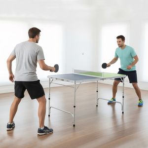 Mesa de Ping Pong Plegable de Altura Ajustable, Juego de Mesa de Tenis de Mesa Mini para Jugadores de Ping Pong - Product Image 3