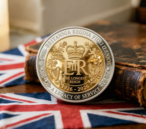 Vente en gros d'usine, pièce commémorative plaquée or à <span class=keywords><strong>deux</strong></span> tons personnalisée, Queen <span class=keywords><strong>Elizabeth</strong></span> II, 100e anniversaire, objet de collection, souvenir, cadeau - Product Image 5