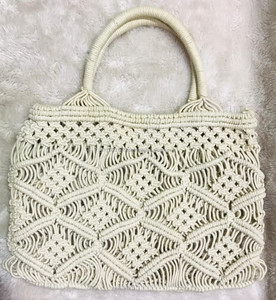 Nueva llegada verano playa bolsos de paja bohemio Crochet Tote hecho a mano mujeres bolso de hombro mar hierba bolso cuadrado - Product Image 2