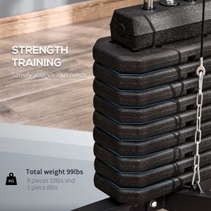 Estación de Gimnasio Multifuncional para el Hogar, Banco de Ejercicios Completo de 58.25L X 42.5W X 81.5H, Centro de Fitness Negro - Product Image 5