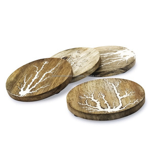 Dessous de verre en résine époxy d'acacia en bois massif moderne de haute qualité Dessous de verre rond créatif pour la maison ou le bureau de Falak World Export - Product Image 5