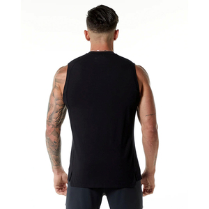 Débardeurs décontractés d'été pour hommes en gros, avec logo personnalisé imprimé, en polyester tricoté, pour la musculation, la gym et la course à pied - Product Image 2