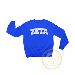 Sweat-shirt à col rond en molleton de coton, personnalisé et brodé, pour femmes, de la sororité Zeta Phi Beta, idéal pour l'hiver, vente en gros - Product Image 1