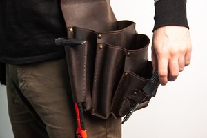 Leather <b>Tool</b> <b>Belt</b> With Multiple Pockets For <b>Tools</b> And Screwdrivers Workwear Accessory - Product Image 6