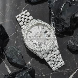นาฬิกาเพชรแบบกลไกสแตนเลสสำหรับผู้ชายนาฬิกาแฟชั่นประดับเพชรความชัดเจนของ VVS ปรับแต่งได้ - Product Image 1