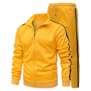High Quality Men's Autumn Streetwear 2-Piece Lightweight Breathable Full-Zip <b>Jogger</b> Sets Tracksuit <b>Polyester</b>/Cotton Loose Fit - Product Image 3