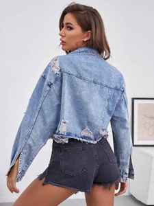 Chaqueta Vaquera de Mezclilla para Mujer, Estilo Vintage, Elegante, con Bolsillos Azules, Manga Larga, Otoño Invierno 2025 - Product Image 2