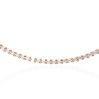 Collier tennis unisexe à maillons éternels entièrement sertis de diamants de laboratoire taille émeraude, plaqué or rose 10-18 carats, RAAMAA Diamond 0,75-1g