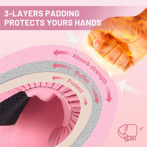 Gants de boxe professionnels avec des couches de mousse densité, surface intérieure confortable et manchette de soutien - Product Image 6