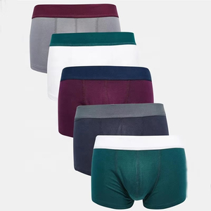 Calzoncillos bóxer transpirables de punto de spandex/poliéster para hombre, ropa interior elástica con abertura frontal. - Product Image 6