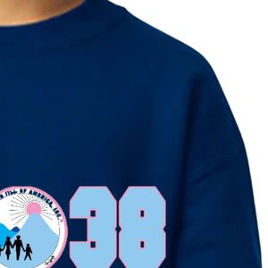 Youth <b>Navy</b> Blue 1938 Graphic Crewneck Sweatshirt Long Sleeve Pullover Soft Fleece Casual Kids School Everyday Streetwear <b>Top</b> - Product Image 3