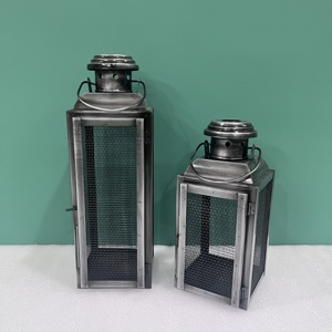 Modern Iron Mesh Candle <b>Lantern</b> Set <b>Black</b> Metal Hanging Tabletop Decorative <b>Lantern</b> for Home Wedding Garden Decor - Product Image 2