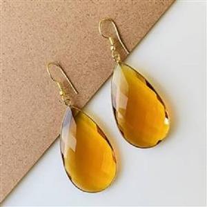 Boucles d'oreilles pendantes en argent sterling 925 avec pierre précieuse en quartz citrine de forme poire, boucles d'oreilles en citrine, boucles d'oreilles en argent sterling 925 - Product Image 1