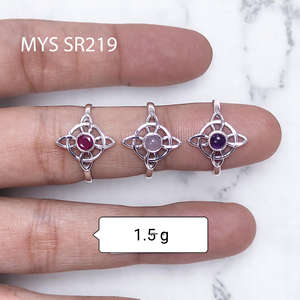 Anillos de Plata de Ley 925 con Piedras Preciosas Naturales para Regalo de San Valentín 2026, Joyería Fina, Anillo Personalizado con Múltiples Piedras - Product Image 1