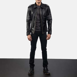 Factory OEM Mens Varsity Jacket Path Embroidery Letter Design Genuine Leather Sleeves High Street Style Autumn Oversized Jacket - Product Image 1