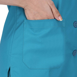 Women's Turquoise <b>Scrub</b> <b>Set</b> With Navy Trim Hospital Uniform Pants And Top For Medical Staff - Product Image 6