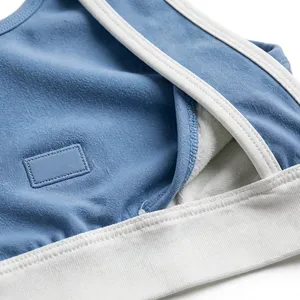 Amkoor Soutien-gorge de sport bleu clair pour femme, sans armatures, dos nageur, couvrance complète, séchage rapide, respirant, en Spandex et Nylon, toutes saisons - Product Image 6