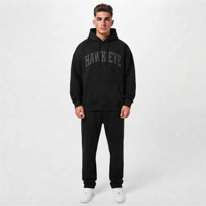 Hawk Eye Sports Sweat à capuche d'hiver pour hommes adultes en molleton fin 300g, avec fermeture boutonnée intégrale et cordon de serrage, style sportif - Product Image 1