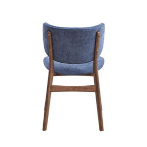 Set di 2 sedie da pranzo imbottite blu e noce - Product Image 4