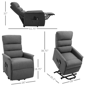 Poltrona Reclinabile Moderna a 1 Posto con Telaio in Legno, Estensibile e Regolabile, con USB e Rivestimento in Tessuto (Nessuna Spedizione nei Weekend) - Product Image 2