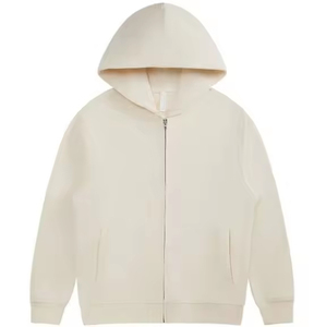 Sweat à capuche décontracté personnalisé de haute qualité, respirant, avec logo imprimé en relief, en coton surdimensionné, double fermeture éclair, en molleton épais, pour homme - Product Image 3