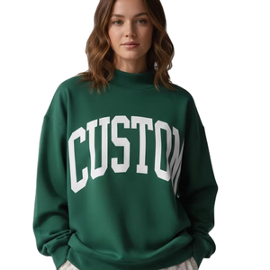 Sudadera de Cuello Alto Holgada para Mujer, de Alta Calidad, Algodón Premium, Cómoda, Otoño Invierno, Secado Rápido, Antiarrugas - Product Image 1