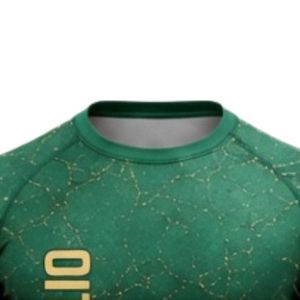 Emerald Green Long Sleeve Compression <b>Shirt</b> Crackle Print Fitness Training Gym Workout Breathable Sublimated Athletic Sportswear - Product Image 5