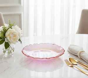 Cuenco de Resina Rosa Natural con Pedestal, Centro de Mesa Decorativo de Lujo para Frutas, para Hogar, Hotel, Mesa, Regalo Artesanal - Product Image 2