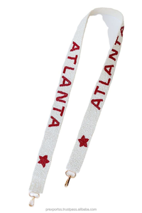 Correa de cuentas amarilla púrpura bordado hecho a mano correa de bolso monedero ajustable personalizado cinturón de hombro deportes Gameday moda decorativa - Product Image 3