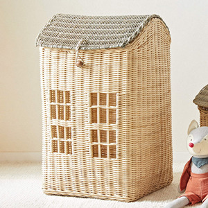 บ้านของเล่นเด็กสำหรับเล่นสมมติและเก็บของ ขายส่งอุปกรณ์ ของเล่นบ้านหวายสานมือ - Product Image 6