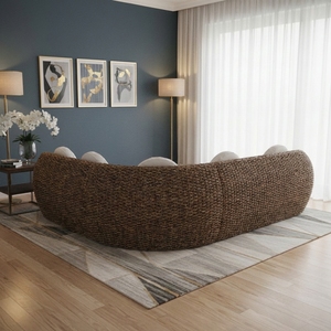 Luxury Handwoven Wicker Rattan Curved Sectional Outdoor Sofa Set Modern Eco-Friendly Living Room Villa Patio Lounge Furniture - Product Image 2