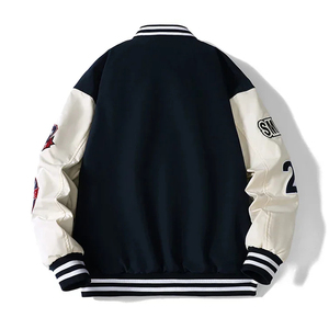 Trending Custom Men's Custom High Street Style Wool Blend Baseball Jacket With embroidery patch <b>work</b> for Winter Season - Product Image 2