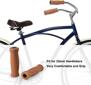 Puños para Manillar de Bicicleta, Cosidos a Mano, de Cuero Vinílico, Antideslizantes e Impermeables, para Bicicletas Infantiles, BMX y Bicicletas de Repuesto - Product Image 4