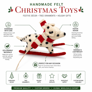 Premium Handmade Soft <b>Felt</b> <b>Animal</b> Shape Christmas Toys for Festive Tree Ornaments Holiday Gifts Global Wholesale Export - Product Image 6