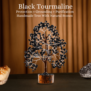 Wholesale High Quality Black Tourmaline Crystal Carved <b>Tree</b> of Life Silver Wire Gemstone Healing Stones Portable Home Decor - Product Image 3