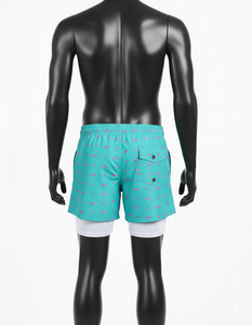 กางเกงชายหาดแบบซับลิเมชั่นสั่งทำพิเศษ 2 in 1 กางเกงว่ายน้ำพร้อมกางเกงเลกกิ้งซับใน แฟชั่น แห้งเร็ว ผ้าซาตินโพลีเอสเตอร์ 100% - Product Image 2