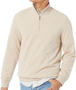 Sudadera de Alta Calidad para Hombre, Ligera, de Felpa Francesa, con Cierre de Cremallera de un Cuarto y Cuello Alto Simulado - Product Image 2