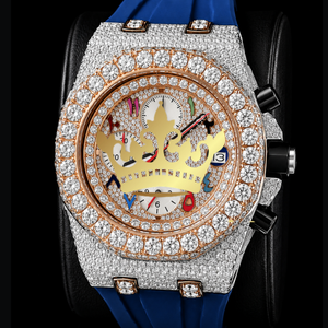 Custom Logo Multi Color Dial Quartz Watch Gem Set Luxury Men’s Wristwatch - Product Image 2
