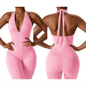 Combinaisons confortables et respirantes pour femmes, col en V, usage quotidien, combinaison extensible, fabrication sur mesure, OEM, ODM, qualité d'exportation - Product Image 1