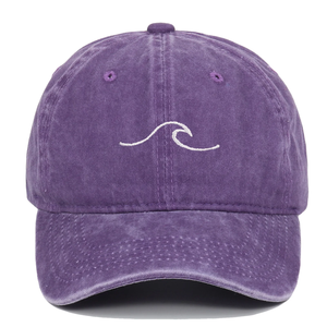 Casquette de baseball brodée à motif ondulé, chapeau rétro uni délavé, chapeau de soleil hip-hop pour hommes et femmes, voyage - Product Image 2