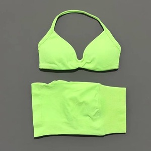 Conjunto Deportivo Ecológico Ligero de 2 Piezas para Mujer, Top Halter de Yoga, Pantalones Cortos de Cintura Alta con Efecto Scrunch, Transpirables y Elásticos para Gimnasio y Pilates - Product Image 6