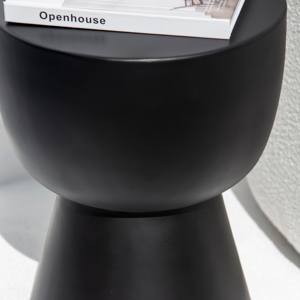 Table d'appoint en béton noir Vandana Zenova Neo, meuble d'appoint minimaliste contemporain - Product Image 2