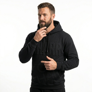 Pullover Plain Bulk Hoodie Manufacturers Heavy Weight No <b>String</b> Cotton French Terry Seamless <b>Hoodies</b> with Custom Embossed Print - Product Image 5
