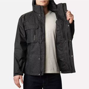 Chaquetas Cortavientos de Invierno con Capucha para Hombre - Ajuste Cómodo, Logotipo Frontal, Transpirables, Ecológicas, de Poliéster/Nailon de Alta Calidad para Uso Diario - Product Image 3