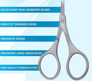 Safety Point High Quality Stainless Steel Beauty Manicure <b>Cuticle</b> <b>Scissors</b> Curved Nail Art Tools Right-Handed Straight Blade - Product Image 6