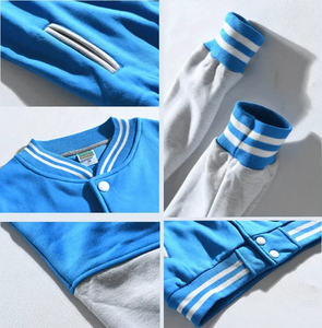 Spandex Men's JacketsCustom Varsity Jacket Men's College Baseball Jacket Solid Color Breathable Polyester Casual Turn-down - Product Image 6